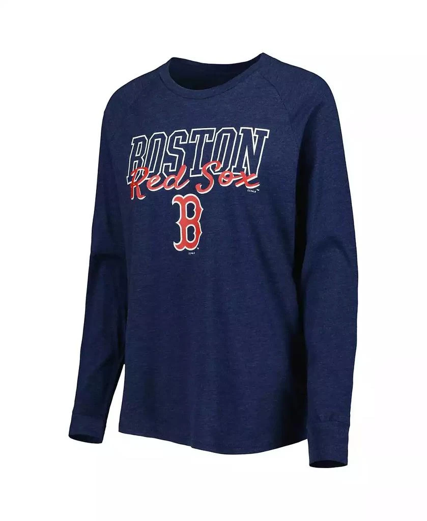 商品Concepts Sport|Women's Heather Navy Boston Red Sox Meter Knit Raglan Long Sleeve T-shirt and Shorts Sleep Set,价格¥471,第2张图片详细描述