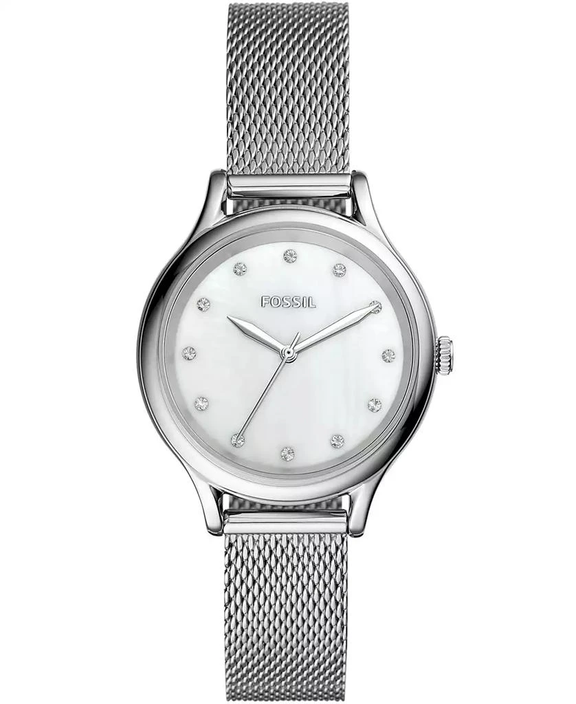 商品Fossil|Women's Laney Three Hand Stainless Steel Mesh Watch 34mm,价格¥755,第1张图片