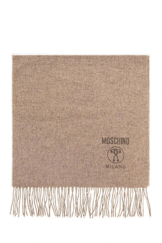 商品Moschino|Moschino Logo Embroidered Fringed Scarf,价格¥564,第1张图片