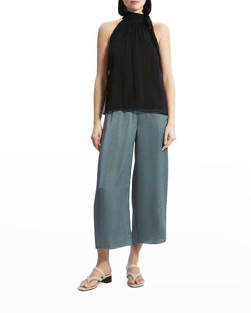 商品Theory|Halter Tie-Bow Crinkled Silk Top,价格¥2304,第3张图片详细描述