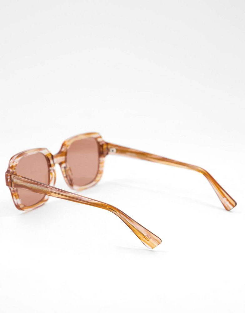 商品ASOS|ASOS DESIGN acetate frame 70s square sunglasses in brown,价格¥170,第4张图片详细描述