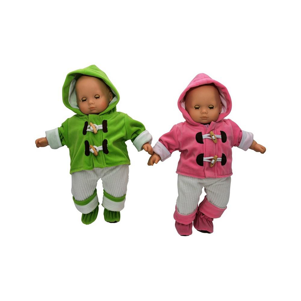 Set of Two Complete Bitty 15" Baby Doll Twin Overall Outfits商品第5张图片规格展示