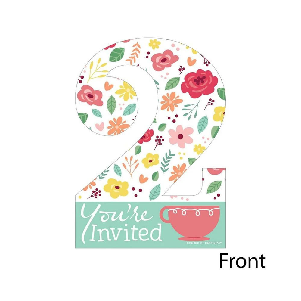 商品Big Dot of Happiness|2nd Birthday Tea for Two - Shaped Fill-in Invitations with Envelopes - 12 Ct,价格¥127,第3张图片详细描述
