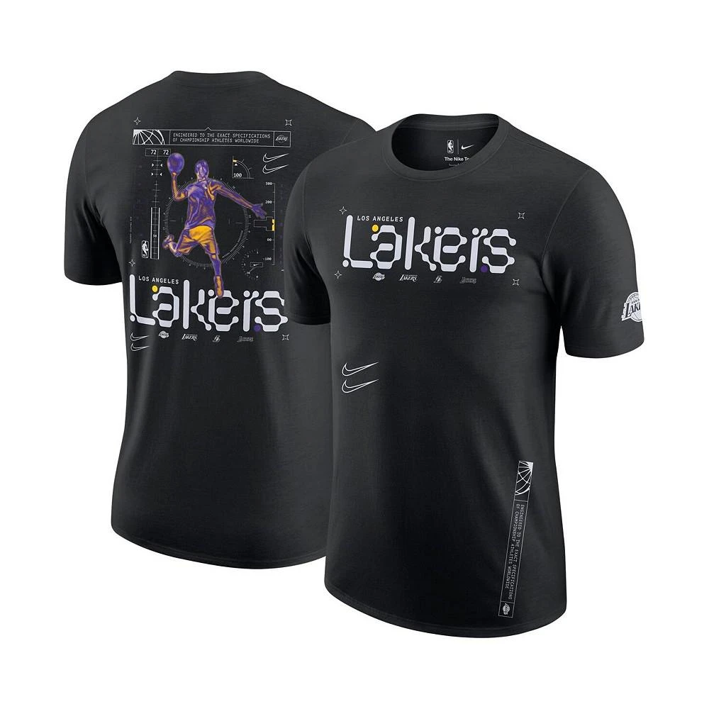 商品NIKE|Men's Black Los Angeles Lakers Courtside Air Traffic Control Max90 T-shirt,价格¥247,第1张图片