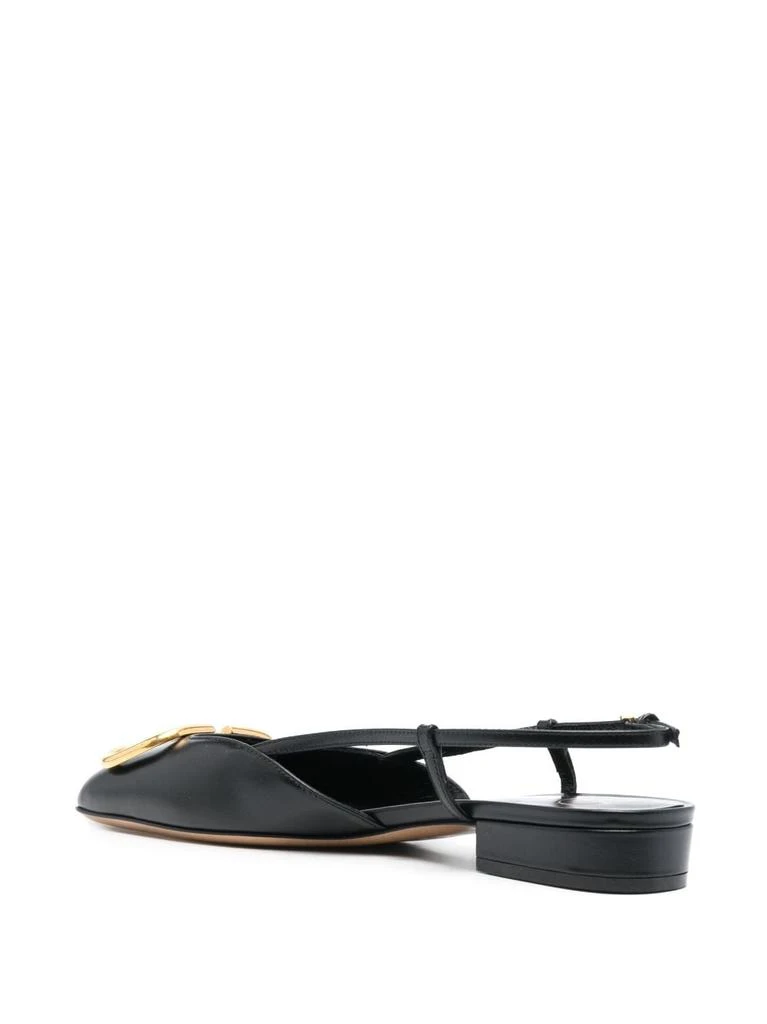 商品Valentino|VALENTINO GARAVANI BLACK LEATHER VLOGO SIGNATURE FLATS,价格¥5296,第3张图片详细描述