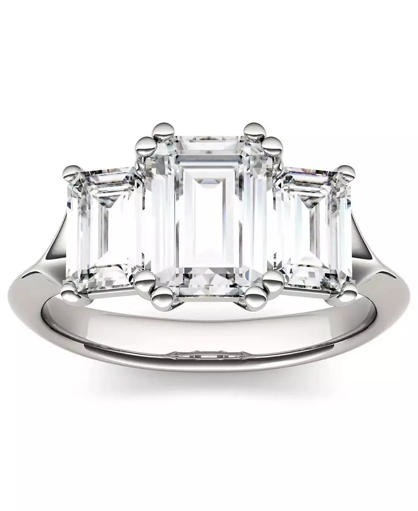商品Charles & Colvard|Moissanite Emerald Three Stone Ring (2-9/10 ct. tw.) in 14k White Gold,价格¥11739,第3张图片详细描述
