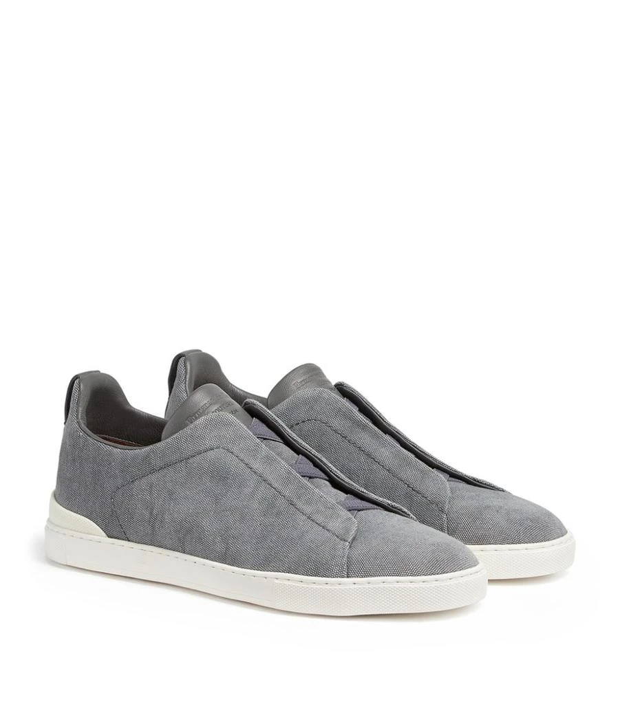 商品Zegna|Canvas Triple Stitch Sneakers,价格¥5287,第3张图片详细描述