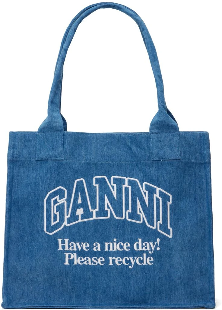 商品Ganni|Blue Large Easy Shopper Tote,价格¥1107,第1张图片