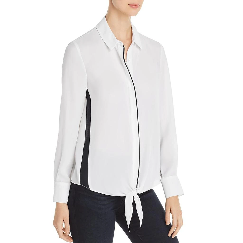 商品Le Gali|Le Gali Womens Ariel Chiffon Contrast Trim Button-Down Top,价格¥122,第1张图片