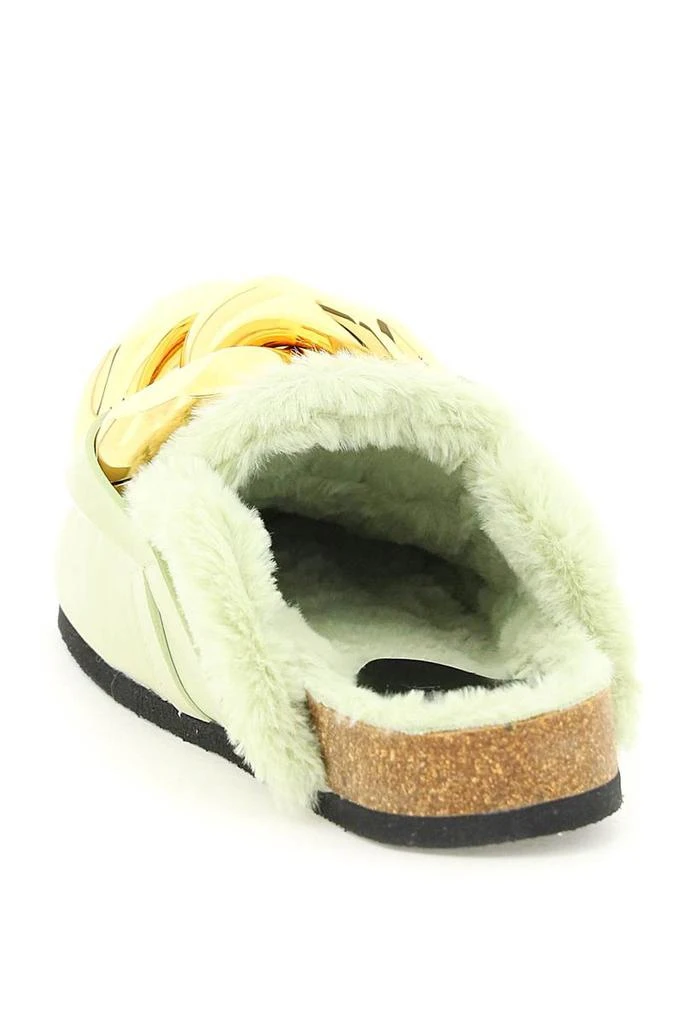 商品JW Anderson|J.w. anderson leather chain mules with ecofur lining,价格¥2428,第3张图片详细描述