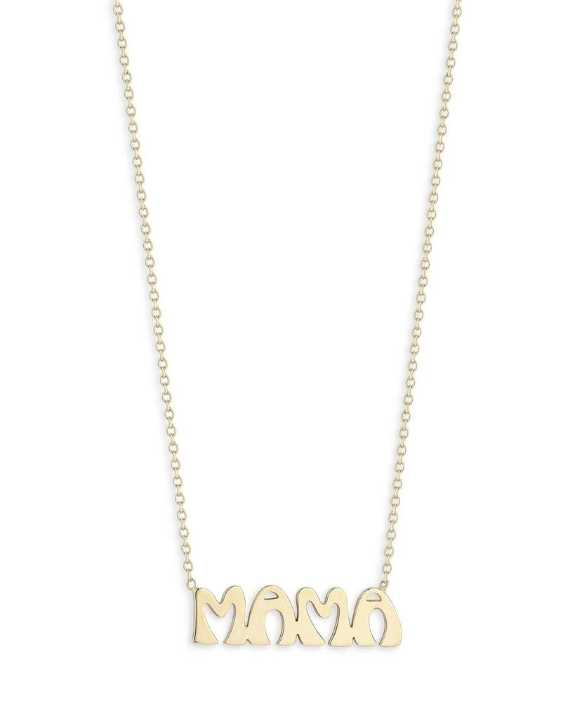 商品Moon & Meadow|14K Yellow Gold MAMA Pendant Necklace, 16",价格¥2090,第1张图片详细描述