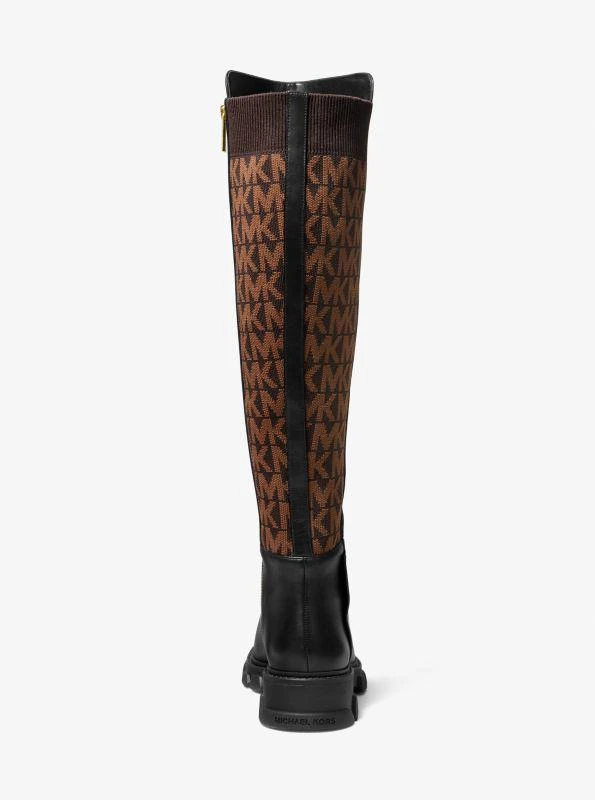 商品Michael Kors|Ridley Leather and Logo Jacquard Knee Boot,价格¥1305,第4张图片详细描述