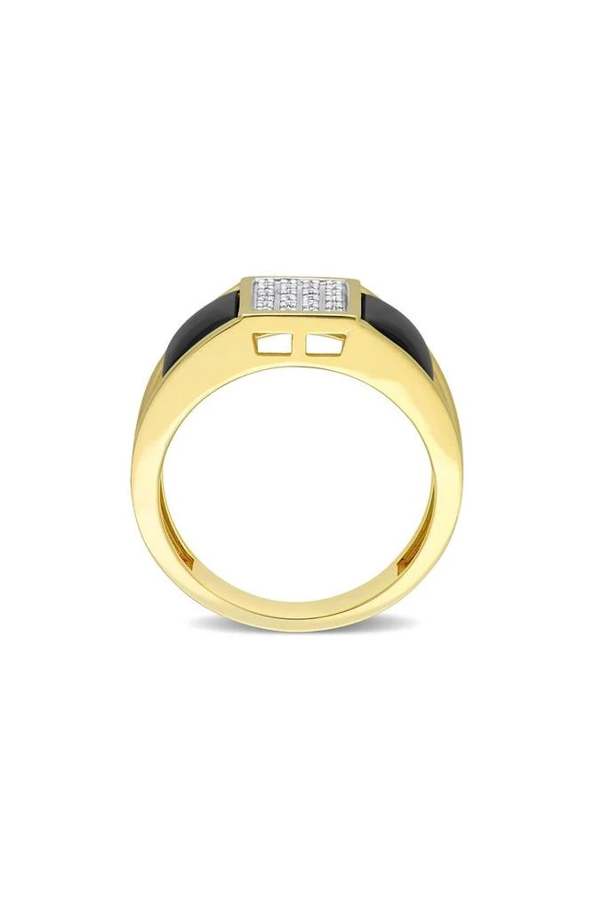 Men's Black Onyx & Diamond Square Ring 商品