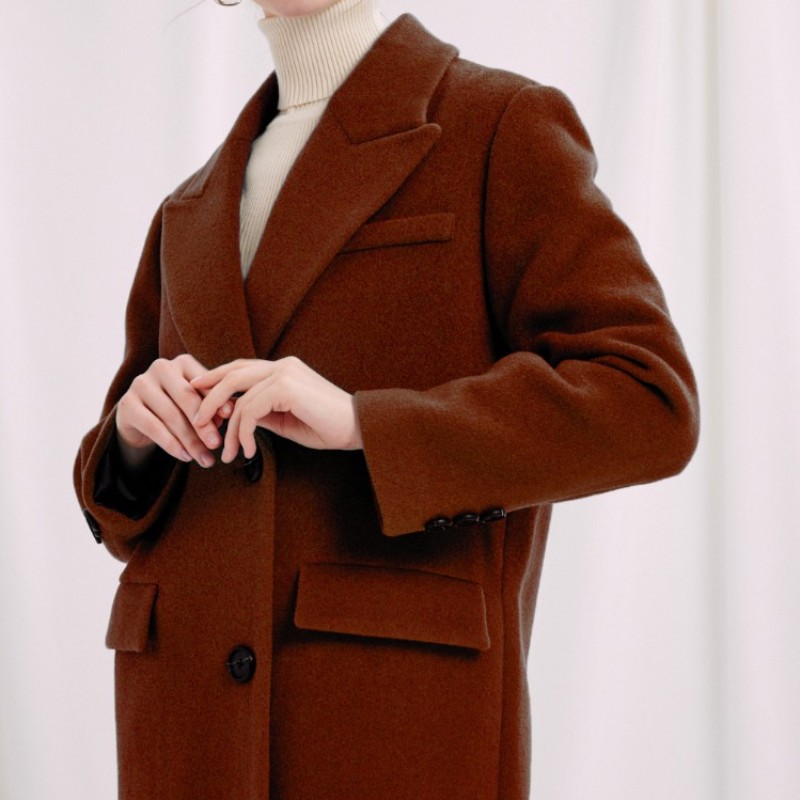 Freya Wool Coat - Cinnamon | Freya羊毛大衣 - 深棕色商品第5张图片规格展示