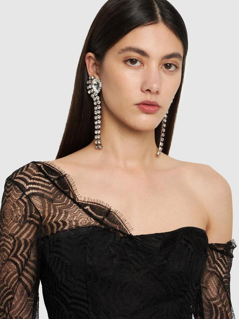 商品Alessandra Rich|Crystal Earrings W/ Fringes,价格¥901,第1张图片详细描述