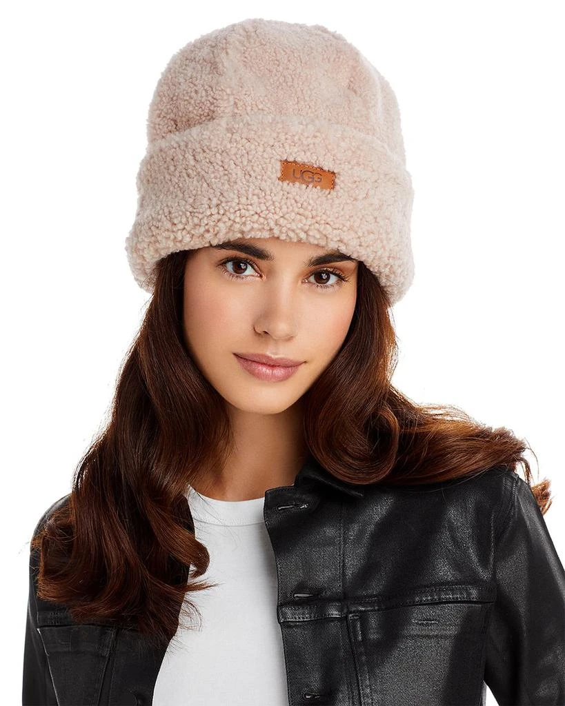 商品UGG| Curly Sheepskin Cuffed Hat ,价格¥775,第1张图片详细描述