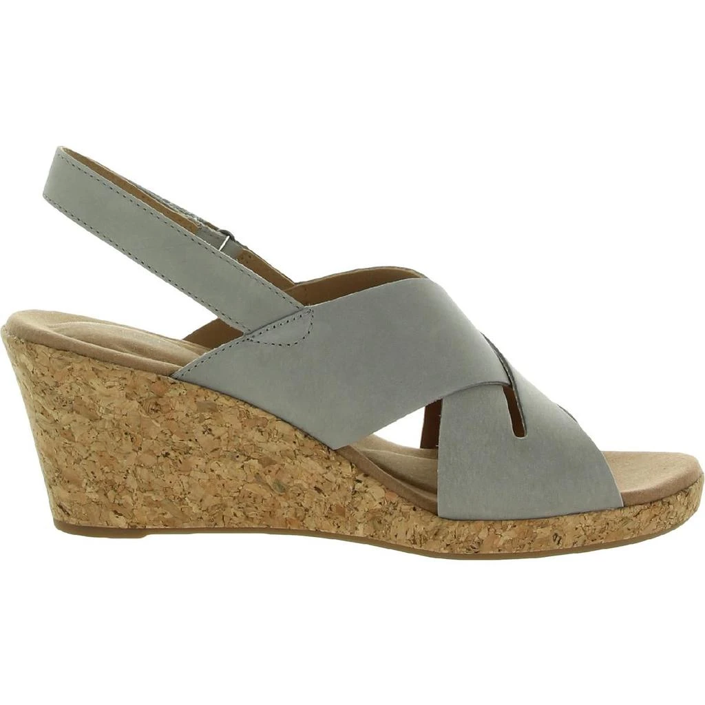 商品Rockport|Rockport Womens Briah Slot Sling Leather Cork Wedge Sandals,价格¥155,第2张图片详细描述