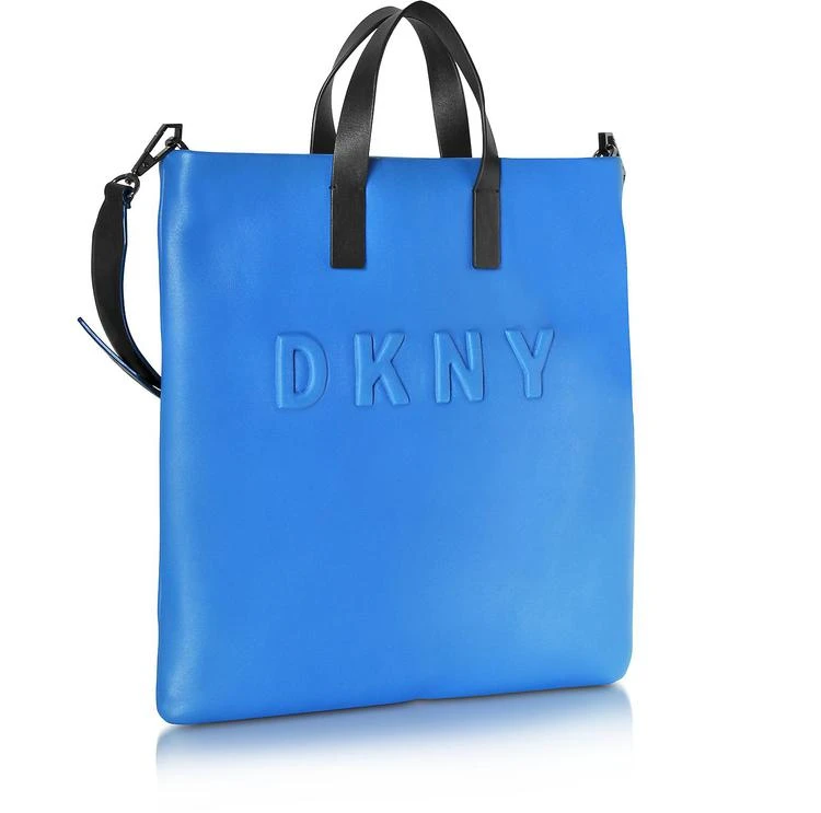 商品DKNY|DKNY 模压Logo 蔚蓝色/黑色皮革手提包,价格¥1280,第2张图片详细描述