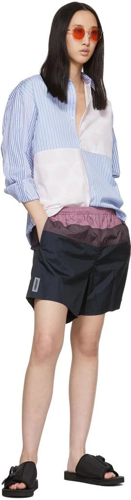 商品Ambush|Pink & Navy Waves Beach Shorts,价格¥606,第5张图片详细描述