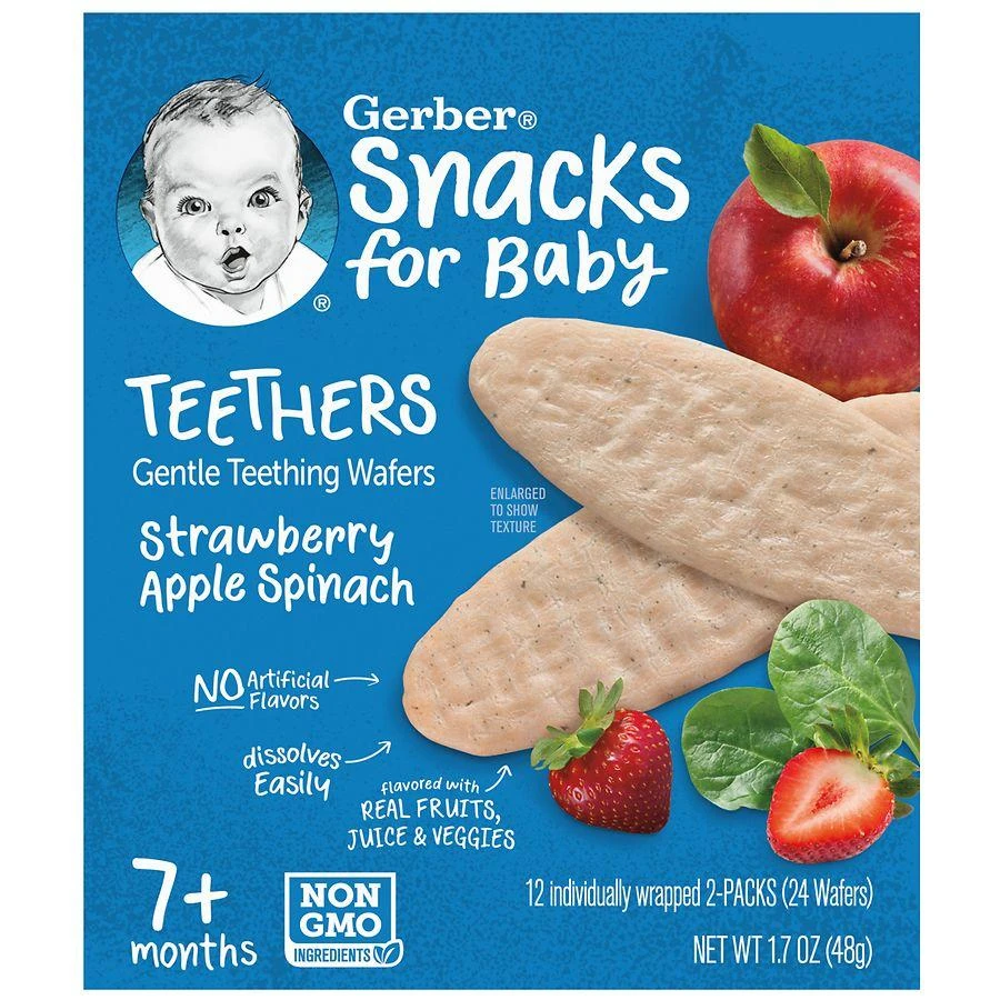 商品Gerber|嘉宝婴幼儿辅食苹果磨牙米饼,价格¥38,第1张图片