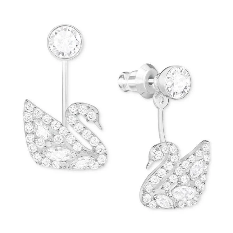 商品Swarovski|Silver-Tone Crystal and Pavé Swan Earring Jackets,价格¥891,第1张图片