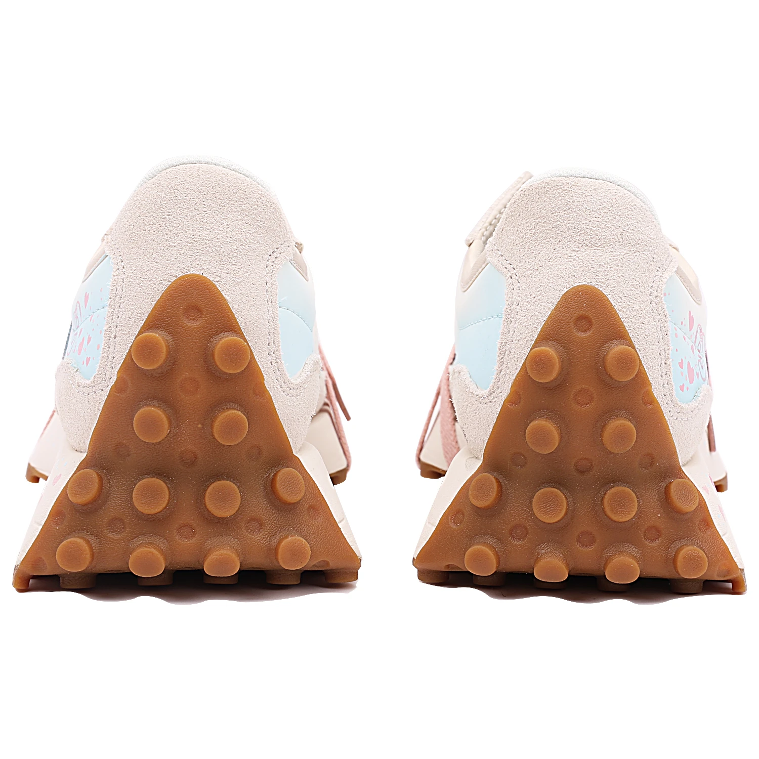 商品[国内直发] New Balance|[预售3天]【定制球鞋】   NB 327 MOR 减龄少女love 浪漫情侣减震防滑耐磨透气轻便 低帮 训练跑步鞋 女款 粉白,价格¥1173,第5张图片详细描述