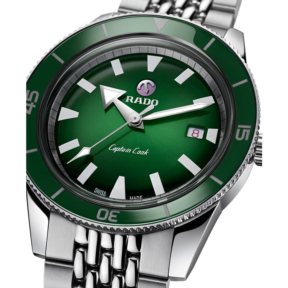 商品Rado|Men's Swiss Automatic HyperChrome Captain Cook Stainless Steel Bracelet Diver Watch 42mm,价格¥15009,第7张图片详细描述