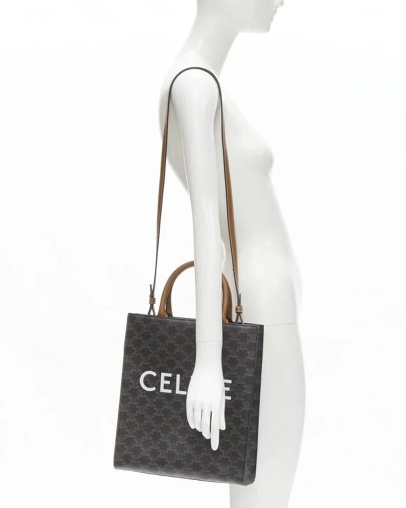 商品[二手商品] Celine|CELINE Hedi Slimane Triomphe Canvas brown monogram Vertical Cabas tote bag,价格¥19706,第2张图片详细描述