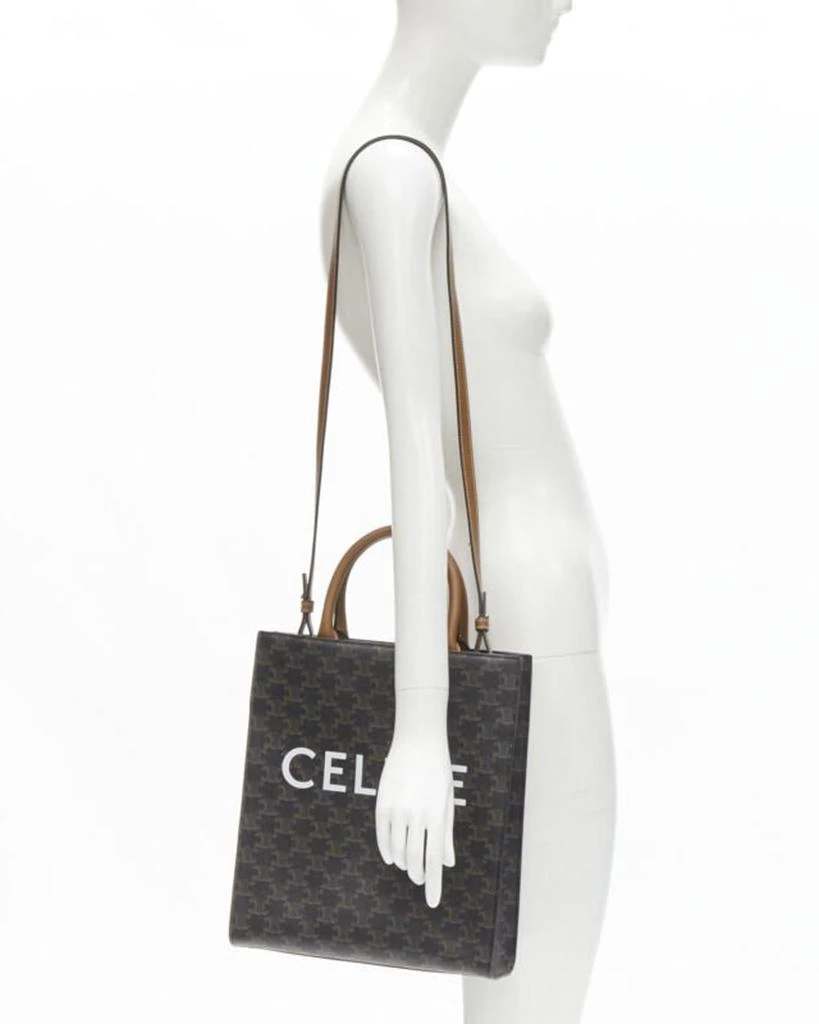 商品[二手商品] Celine|CELINE Hedi Slimane Triomphe Canvas brown monogram Vertical Cabas tote bag,价格¥19105,第2张图片详细描述