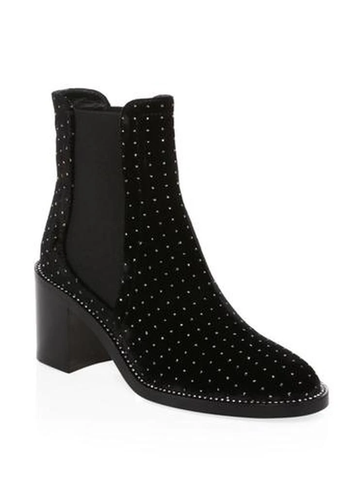 商品Jimmy Choo|Black Glitter Spotted Crystal Welt Booties,价格¥2462,第1张图片