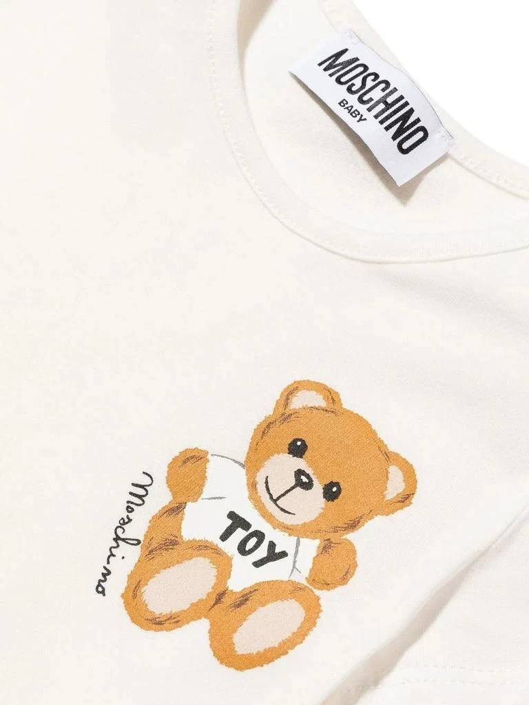 商品Moschino|Moschino Set 2 Baby Bodysuits In White And Light Blue Cotton With Teddy Bear Print,价格¥938,第4张图片详细描述