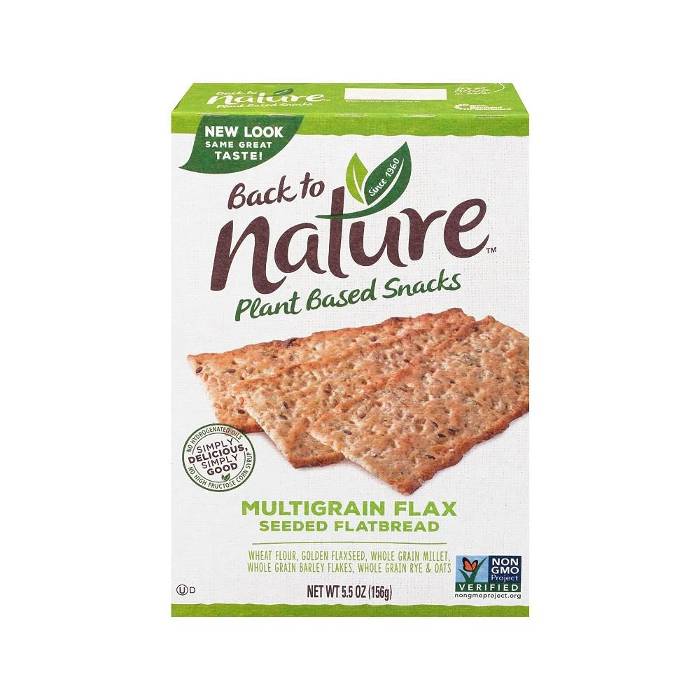 商品Back To Nature|Multigrain Flax Seeded Flatbread Crackers - Case of 6 - 5.5 oz.,价格¥298,第1张图片