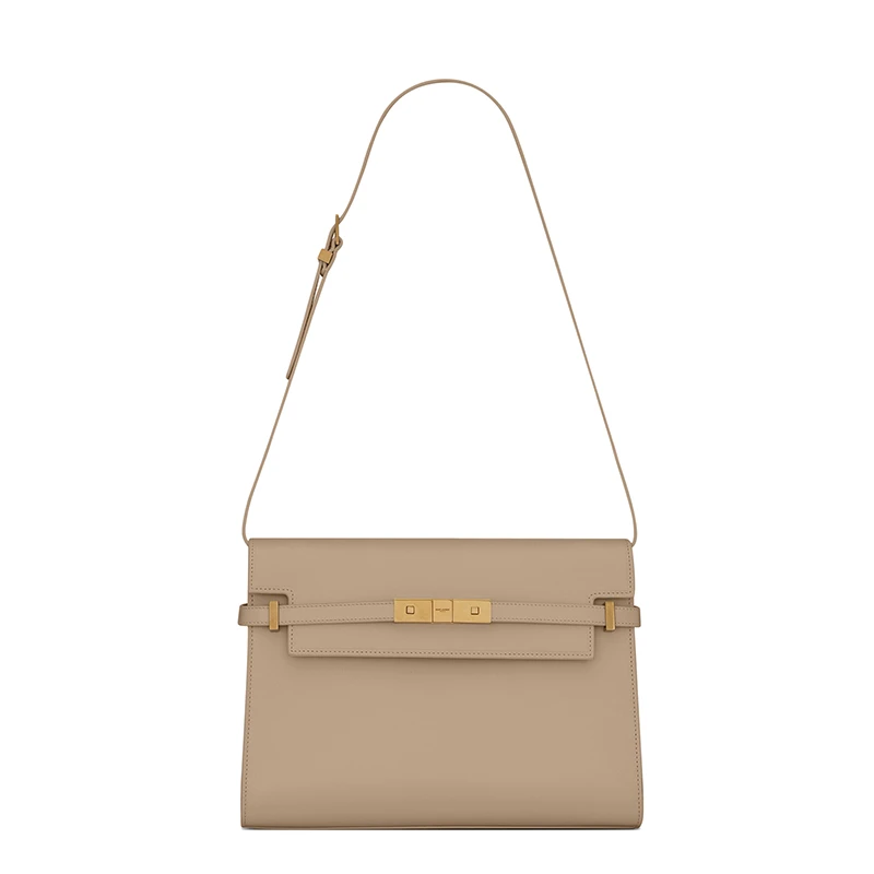商品Yves Saint Laurent|SAINT LAURENT PARIS/圣罗兰 22春夏新款MANHATTAN系列 女士尘灰色牛皮革翻盖斜挎手提单肩包,价格¥19763,第1张图片