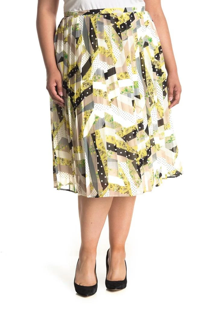 商品Calvin Klein|Pleated Mixed Print Midi Skirt,价格¥85,第1张图片