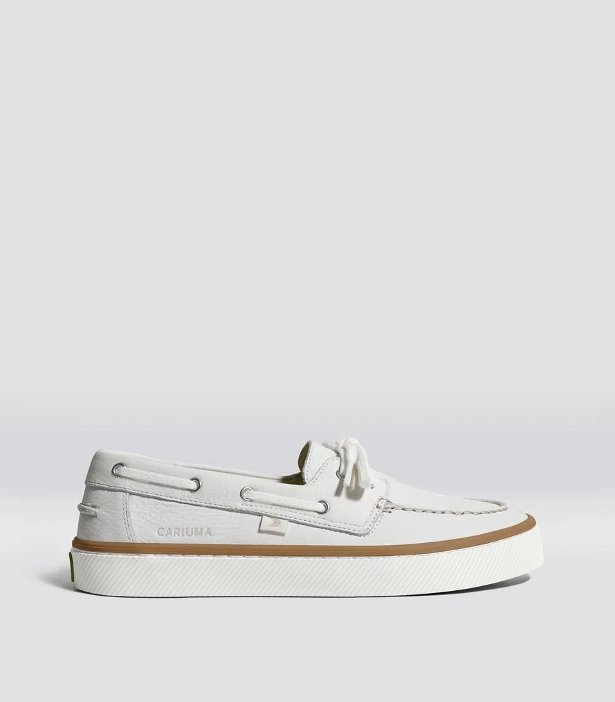 商品Cariuma|Mare Boat Shoe White Premium Leather Women,价格¥1323,第1张图片