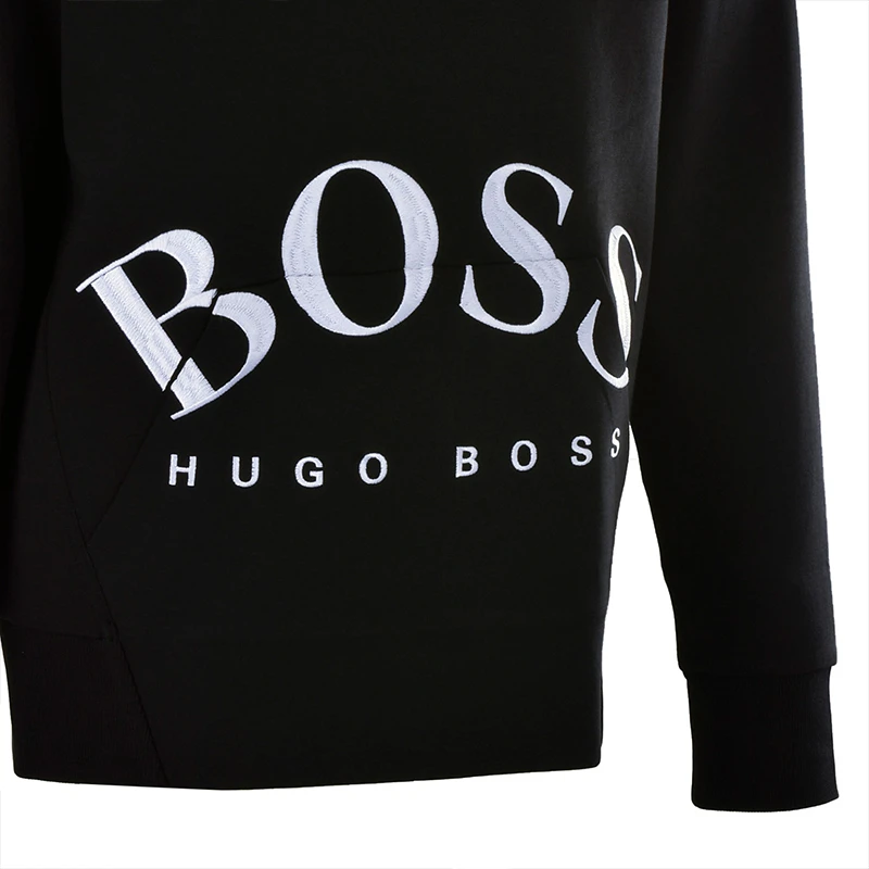 Hugo Boss 雨果博斯 男士黑色棉质经典logo套头运动衫连帽卫衣 SLY-50413135-001 商品