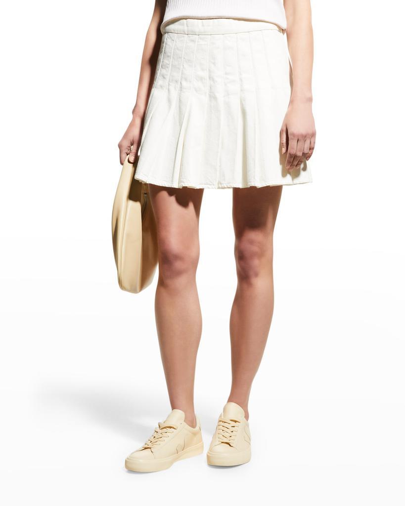 商品FRAME|Pleated Denim Tennis Skirt,价格¥255,第5张图片详细描述