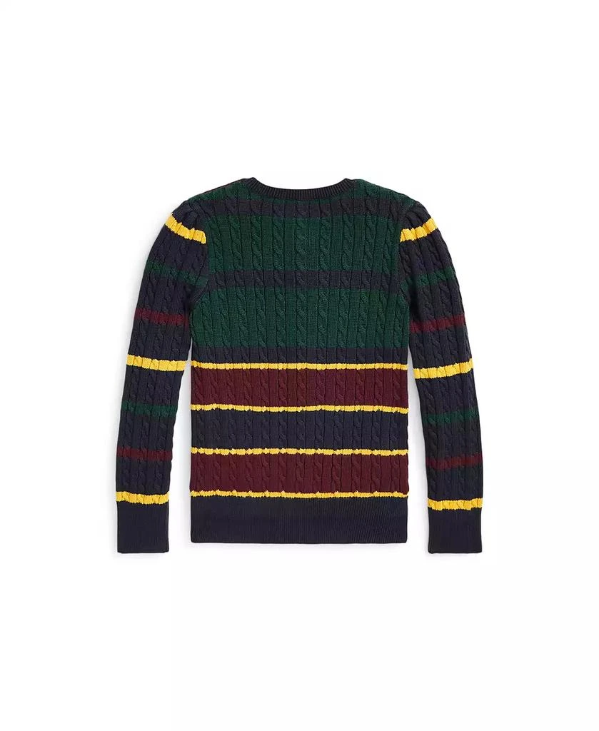 商品Ralph Lauren|Toddler and Little Girls Striped Mini-Cable Cotton Cardigan,价格¥211,第5张图片详细描述