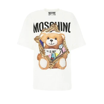 商品[国内直发] Moschino|斯奇诺 moschino 小熊T恤 白色 0703-0440-1001 白色 40码,价格¥728,第1张图片