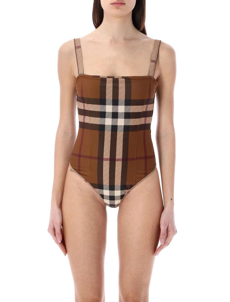 商品Burberry|Burberry Check-Printed One-Piece Stretch Swimsuit,价格¥2362,第1张图片