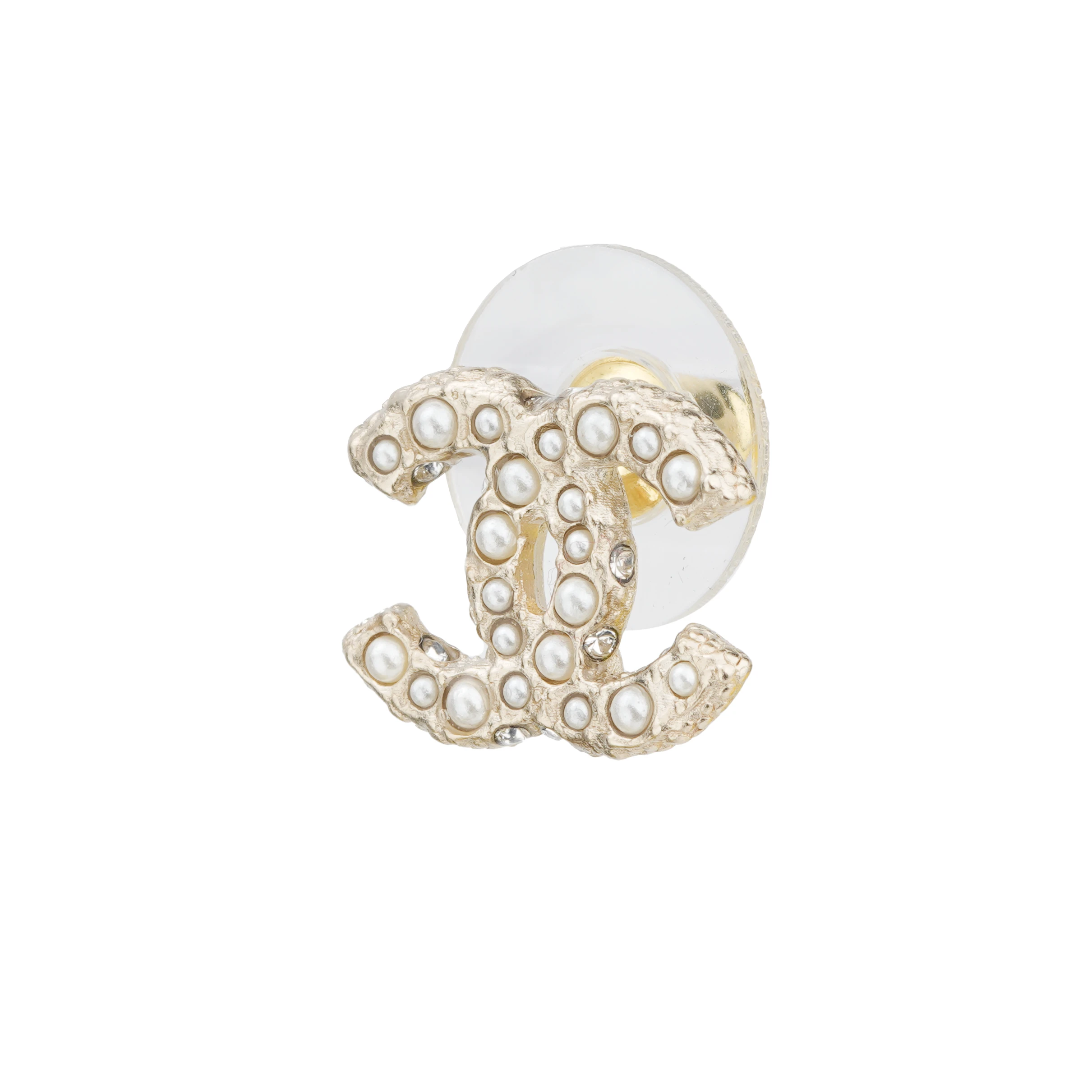 商品[国内直发] Chanel|香奈儿 珍珠双C 大号 金属 耳环 女款 金色,价格¥5508,第6张图片详细描述