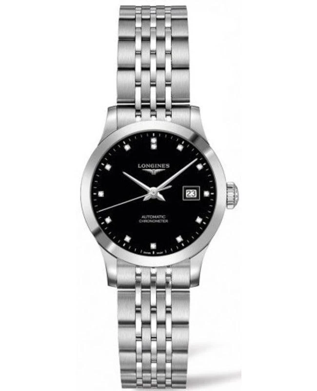 商品Longines|Longines Record Black Dial Diamond Stainless Steel Women's Watch L2.321.4.57.6,价格¥12679,第1张图片