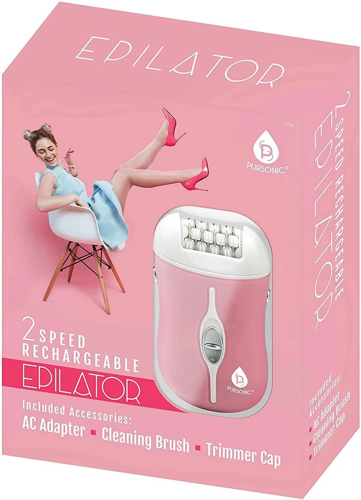 商品PURSONIC|Two Speed Rechargeable Epilator, Pink,价格¥198,第1张图片