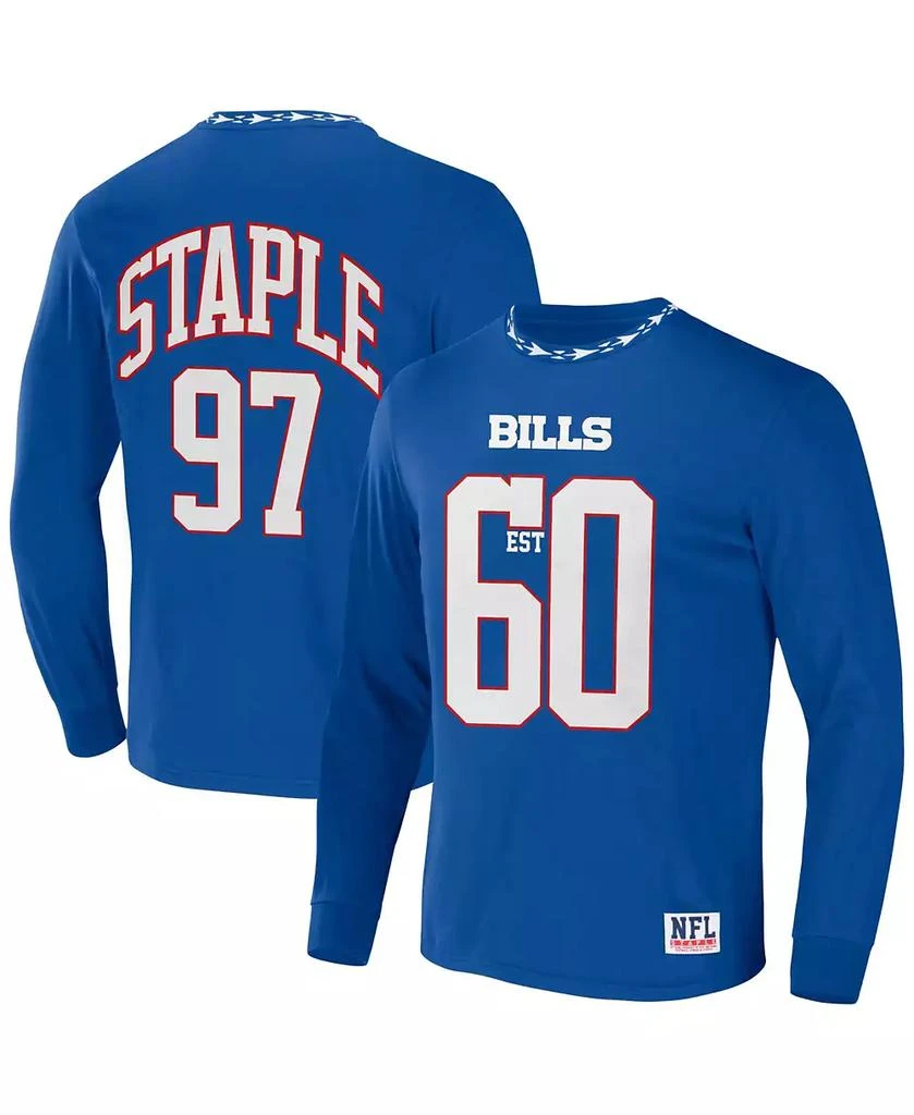 商品NFL Properties|Men's NFL X Staple Royal Buffalo Bills Core Long Sleeve Jersey Style T-shirt,价格¥323,第1张图片