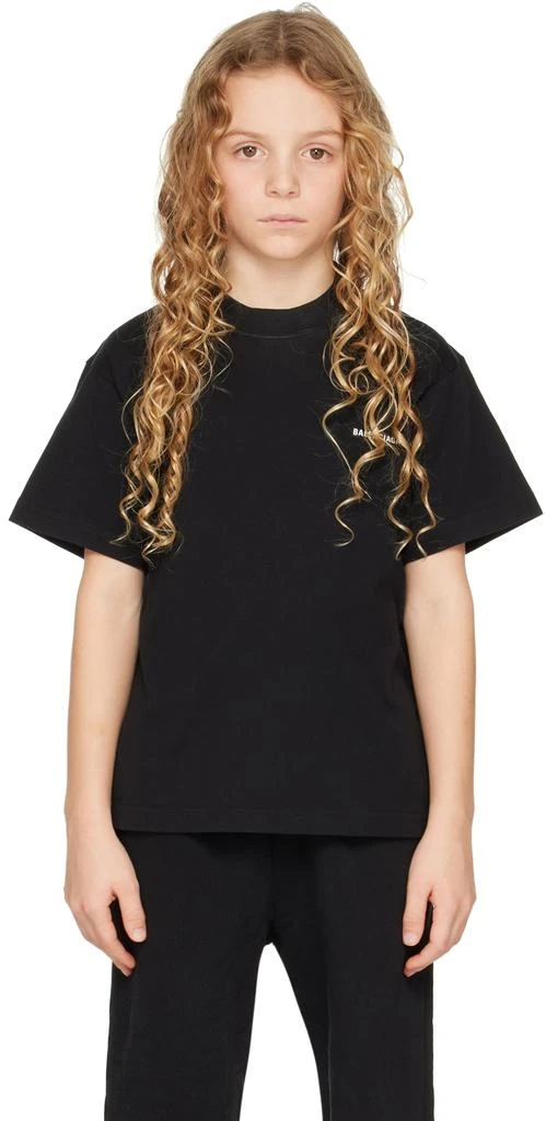 商品Balenciaga|Kids Black Logo T-Shirt,价格¥1546,第1张图片