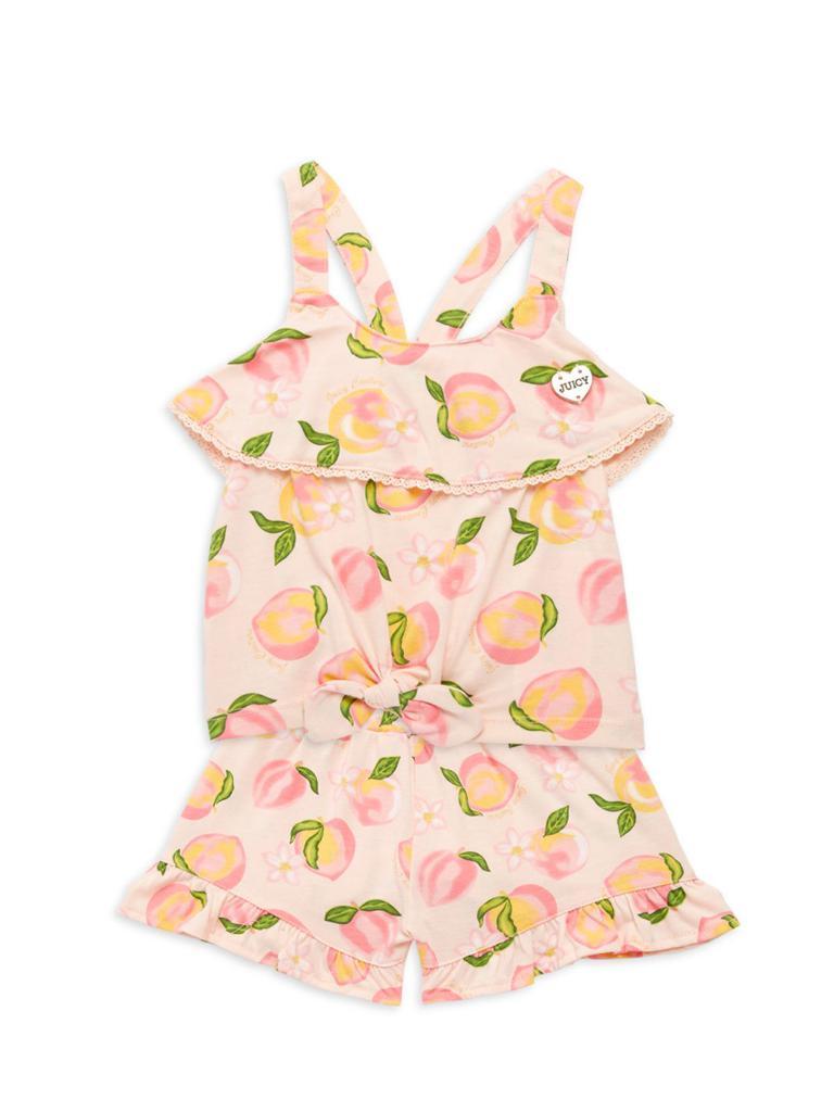 商品Juicy Couture|Baby Girl's 2-Piece Peach-Print Top & Shorts Set,价格¥147,第1张图片