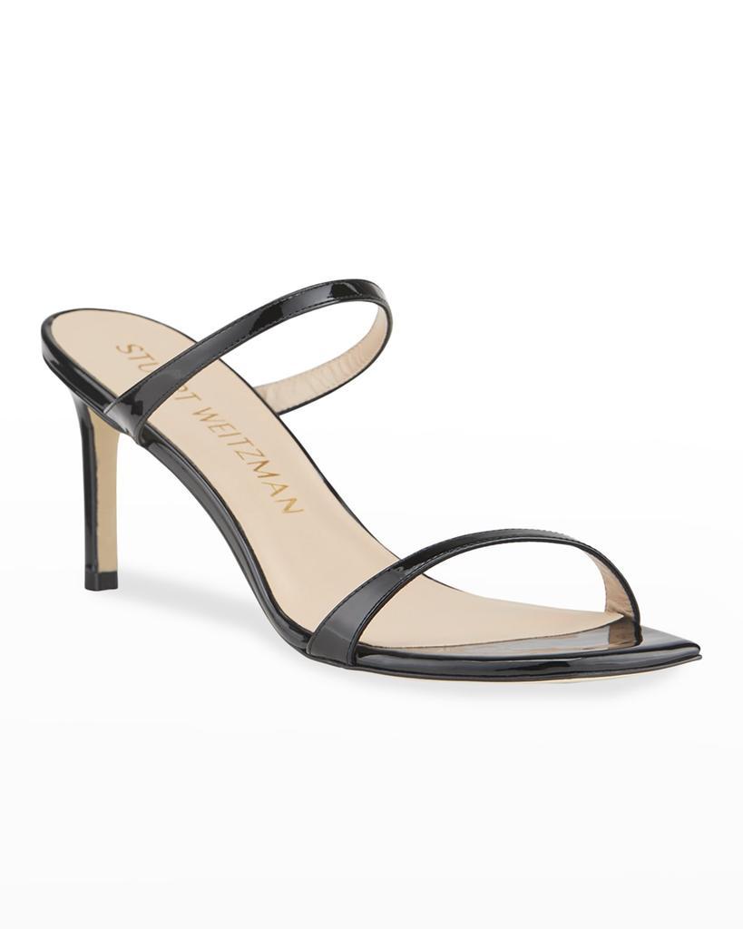 商品Stuart Weitzman|Aleena 75 Naked Square-Toe Patent Slide High-Heel Sandals,价格¥2190,第4张图片详细描述