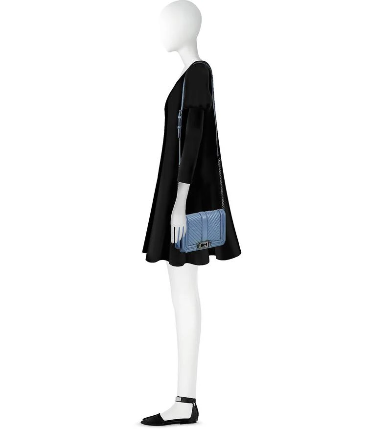 商品Rebecca Minkoff|天竺葵色雪佛龙绗缝皮革小号Love斜挎包,价格¥1127,第3张图片详细描述