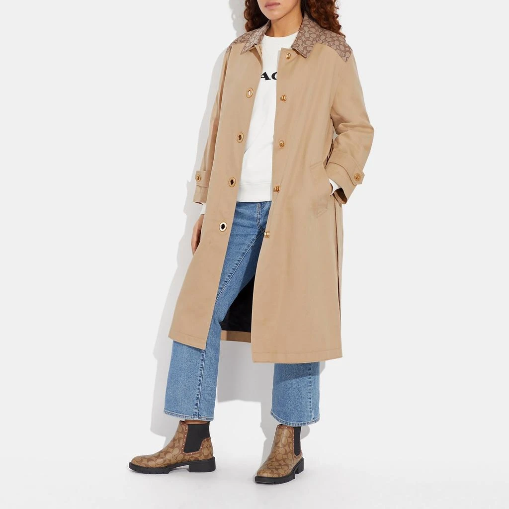 商品Coach|Coach Outlet Signature Turnlock Trench,价格¥2322,第4张图片详细描述