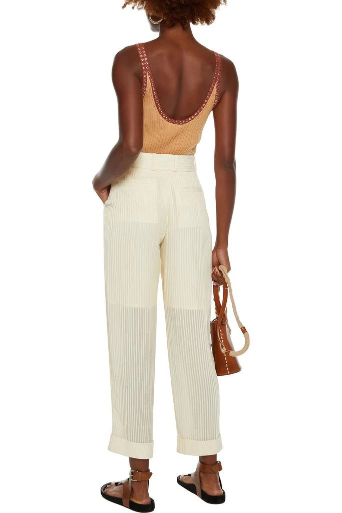 商品Chloé|Cropped pintucked silk-crepe straight-leg pants,价格¥3852,第1张图片